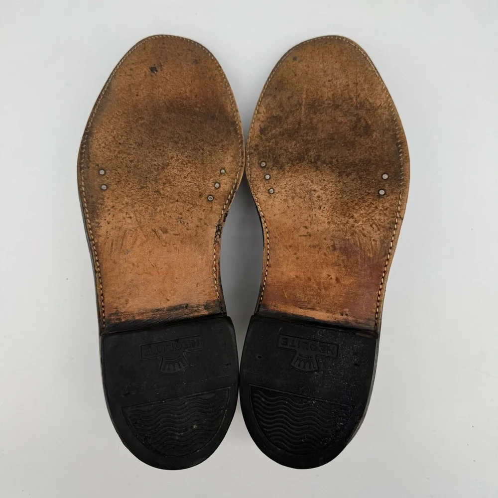 Florsheim Black Leather Long Wingtip Oxford Size 10.5 B